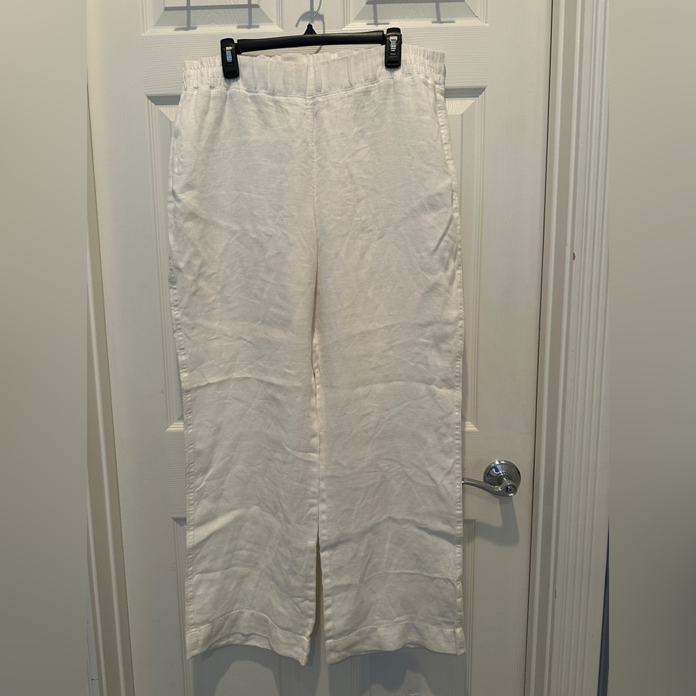 Lilly Pulitzer White Wide-Leg Linen Pants